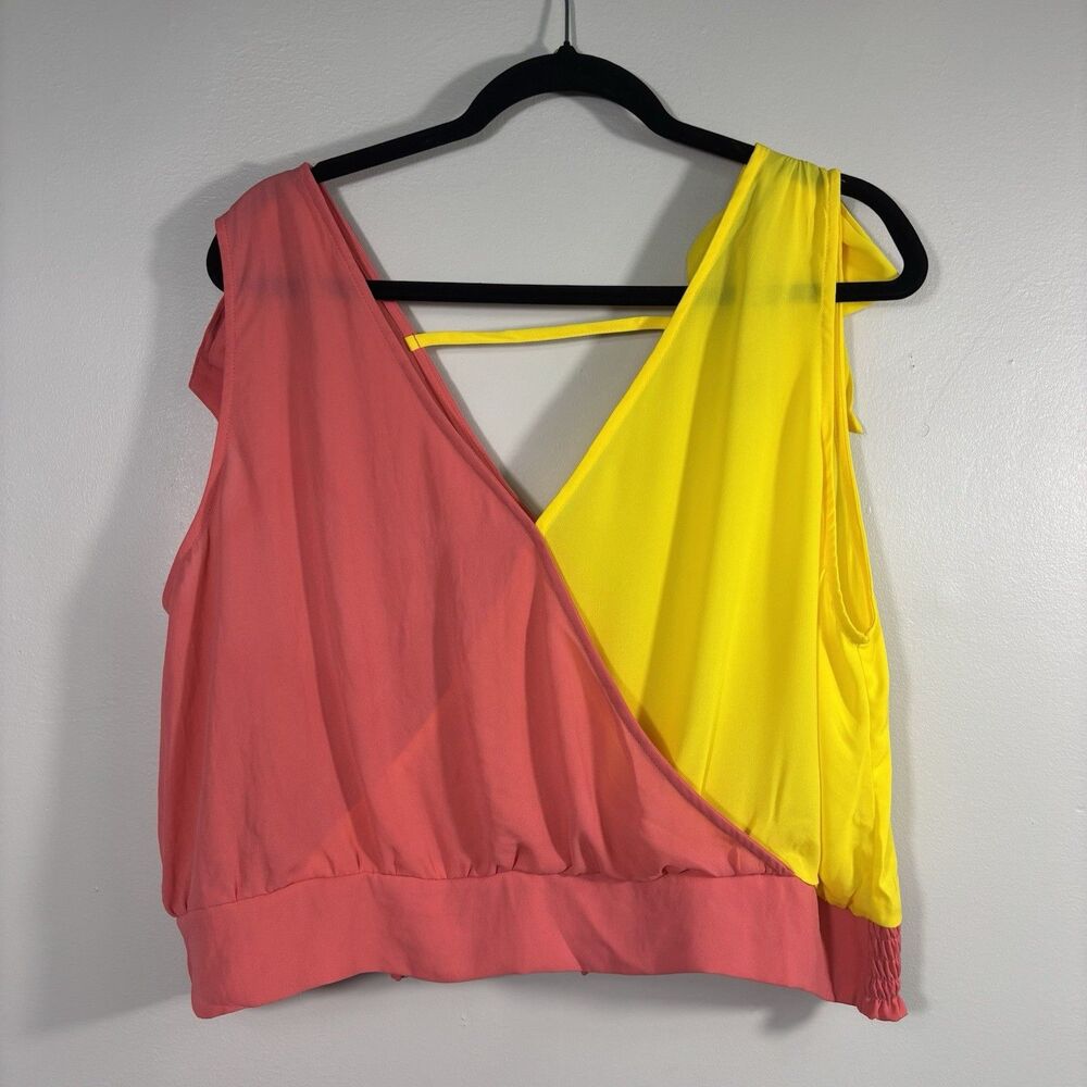 NWT New York & Company Size XL Womens Pink Yellow Blouse / Tank Top NEW